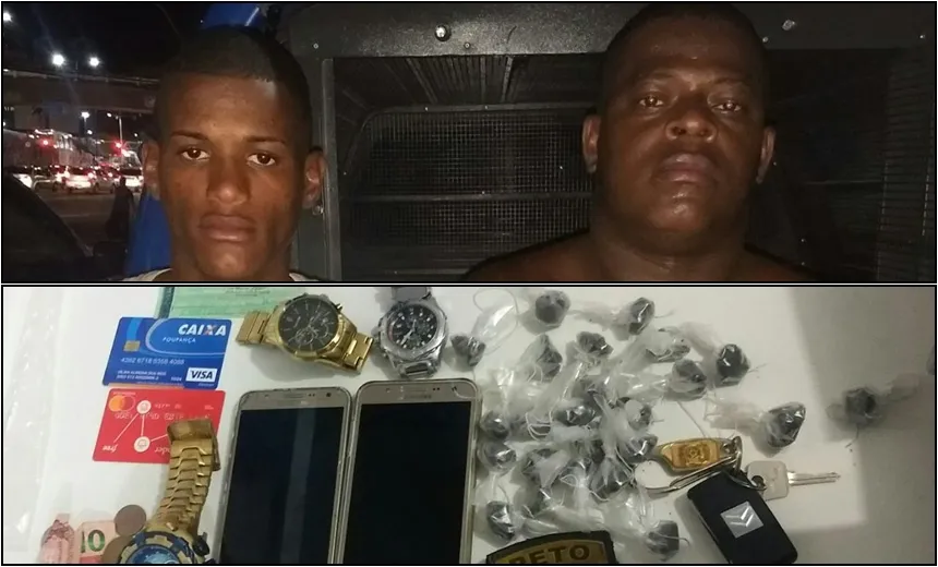BARROS REIS: Criminosos são flagrados pela polícia com carro roubado e drogas