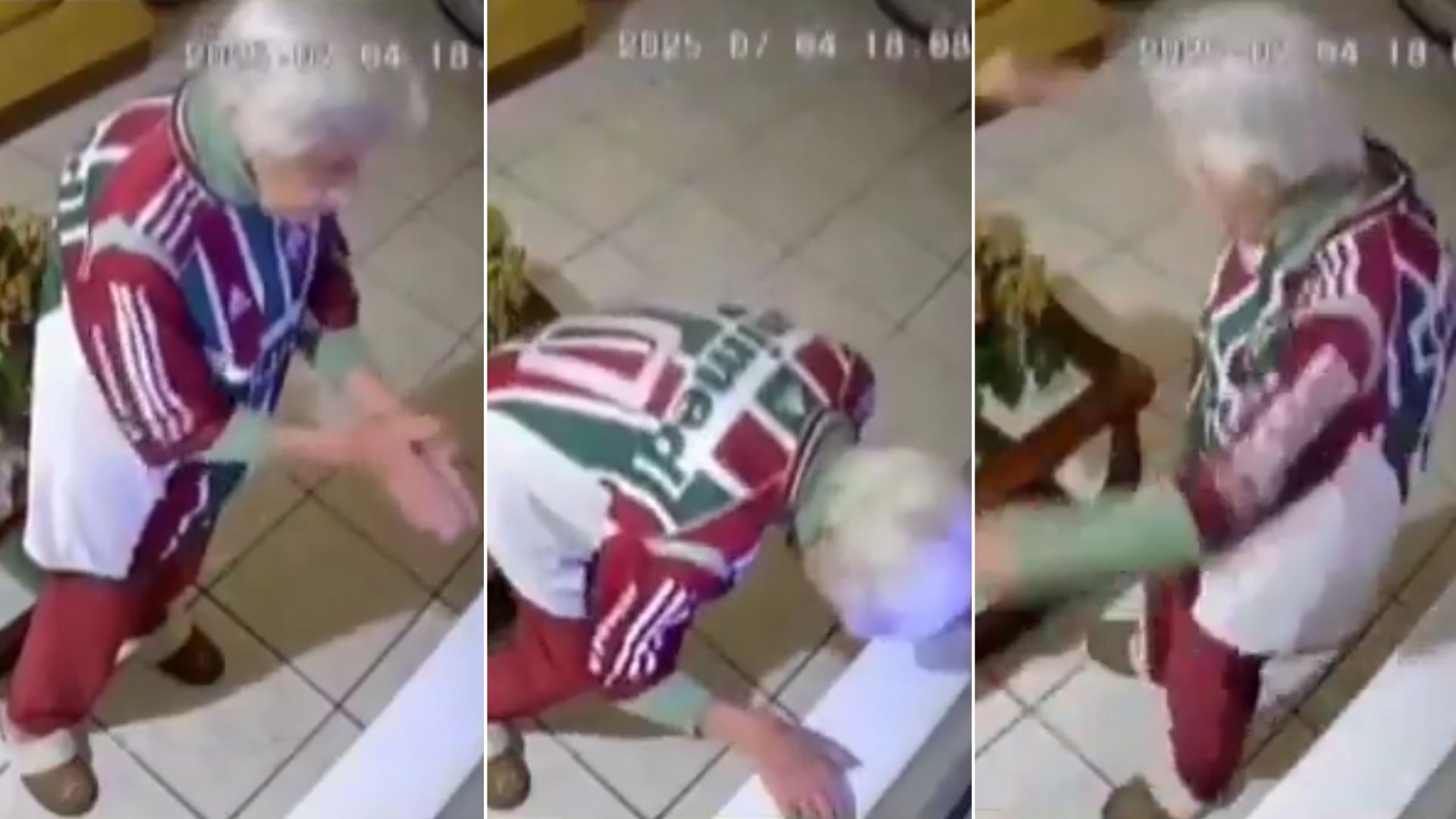 Torcedora de 99 anos viralizou ao comemorar sozinha a classificação do Fluminense | Imagens: redes sociais