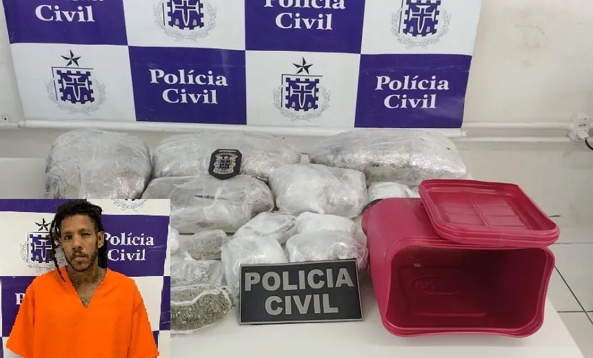 Homem é preso com mais de 6 kg de maconha  em ônibus intermunicipal; droga seria vendida em Trancoso
