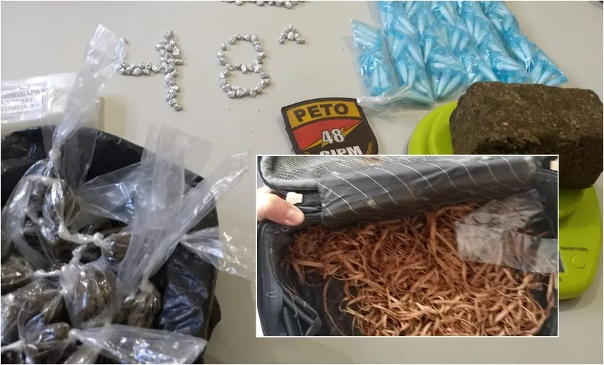 PMs encontram mala enterrada em bairro de Salvador com mais de 400 porções de drogas