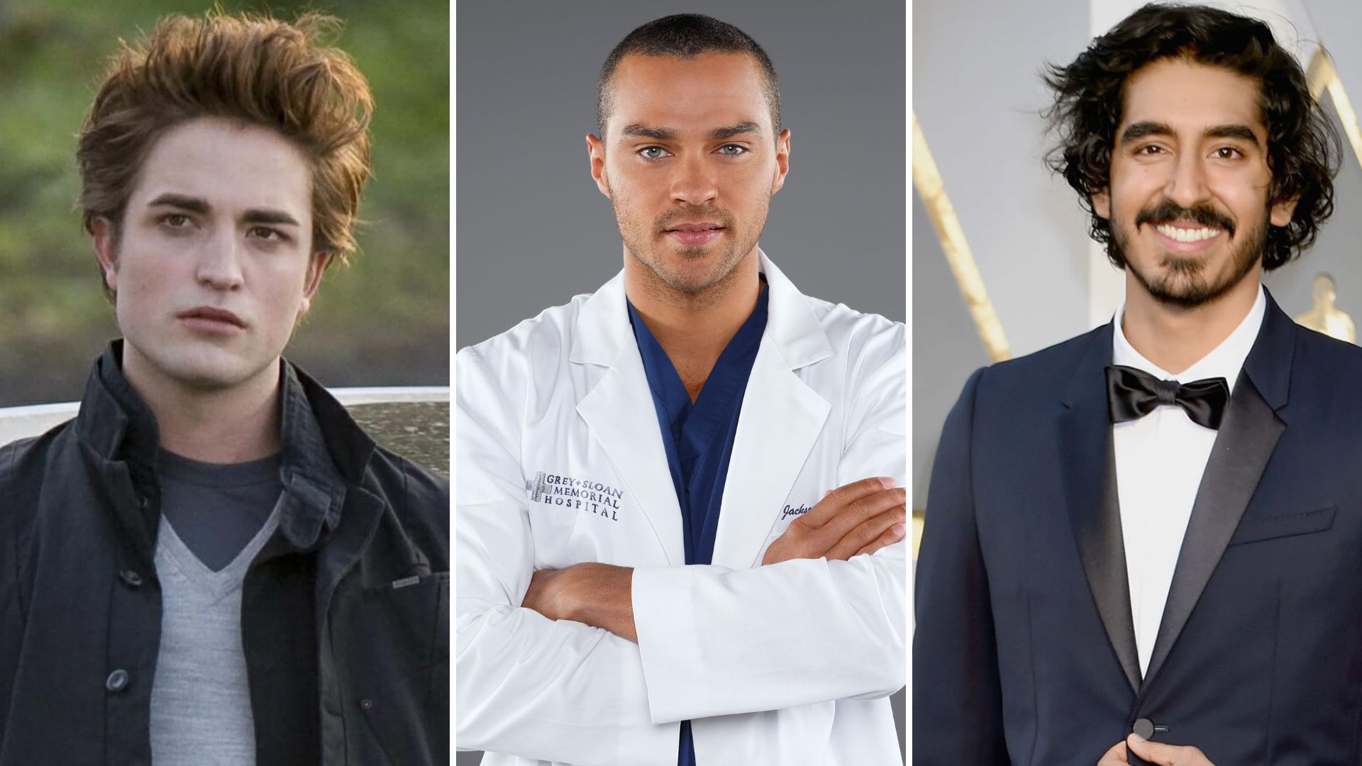 Os atores Robert Pattinson, Jesse Williams e Dev Pattel | Fotos: reprodução/redes sociais