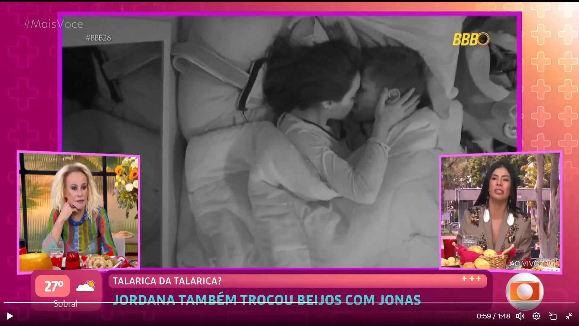 Marciele reage a beijo entre Jonas e Jordana no BBB 26: 'Não faria escondido'