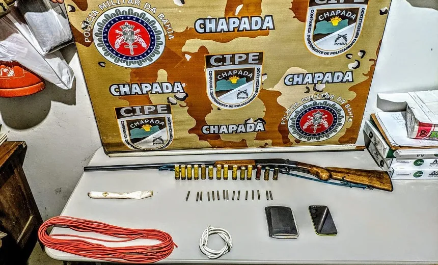Explosivos são apreendidos pela PM na região da Chapada; uma pessoa foi presa