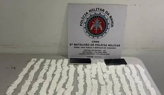 Mais de 370 porções de cocaína são apreendidas pela PM em Andorinha