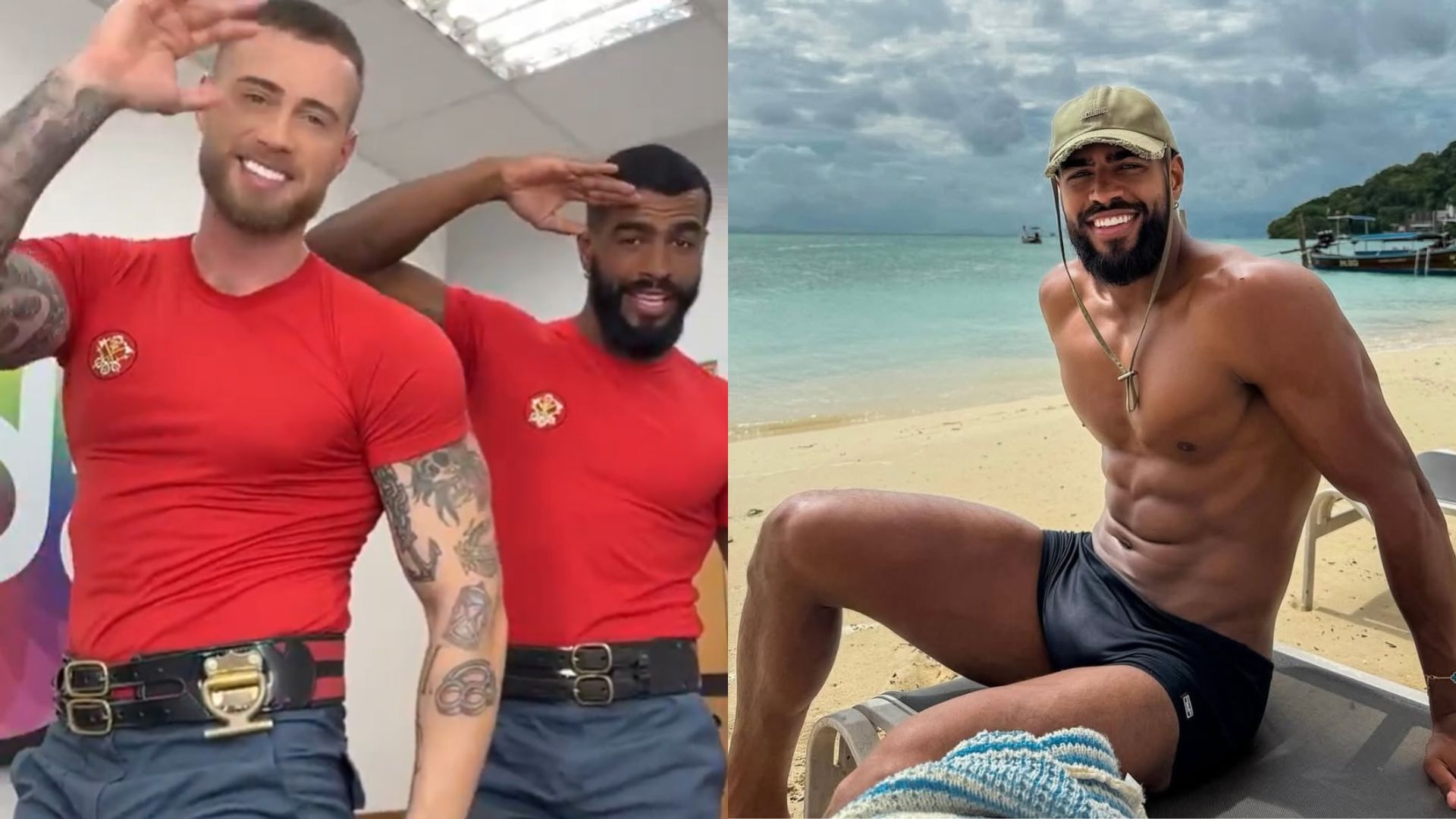 Rikardo Negro, que tenta uma vaga no BBB 26, já foi bombeiro no Programa da Eliana, no SBT | Reprodução/redes sociais