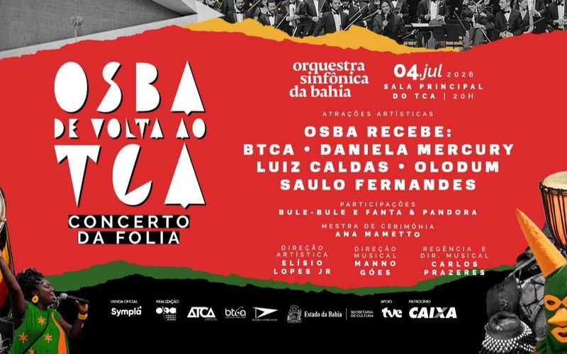 A Orquestra Sinf&ocirc;nica da Bahia retorna ao Teatro Castro Alves em um concerto especial que celebra o Carnaval baiano ao lado de artistas convidados/Foto: Divulga&ccedil;&atilde;o&nbsp;