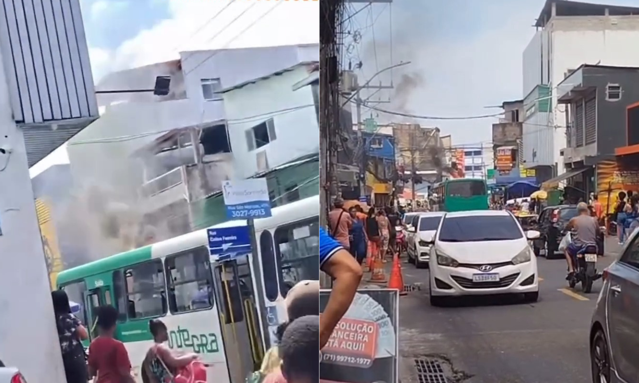 Ônibus pega fogo após curto circuito. Foto: Reprodução | redes sociais