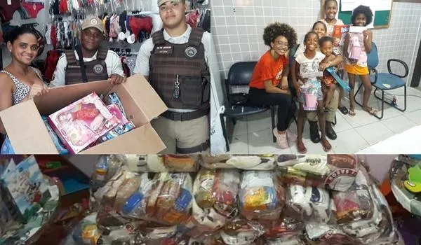 Moradores de Santa Cruz ganham brinquedos e alimentos em campanha da Base de Segurança