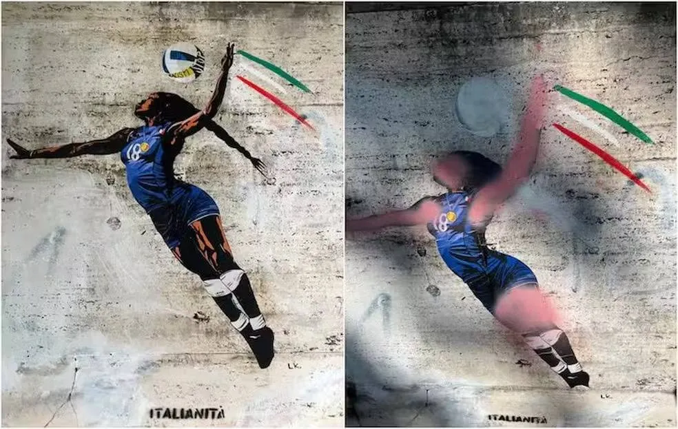 Mural em homenagem a atleta italiana negra é alvo de vandalismo e xenofobia em Roma
