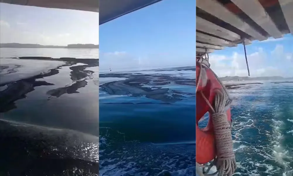 Pescadores avistam mancha no mar Baía de Todos-os-Santos; Inema avalia