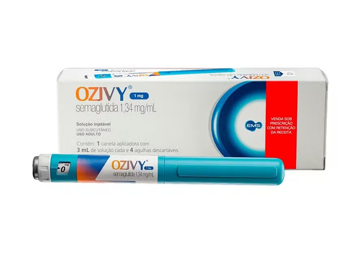 Aprovada pela Anvisa, a caneta emagrecedora Ozivy, que ganhou o apelido de &ldquo;Ozempic brasileiro&rdquo;, teve valor divulgado pela empresa EMS; veja quanto vai custar. Foto: Divulga&ccedil;&atilde;o