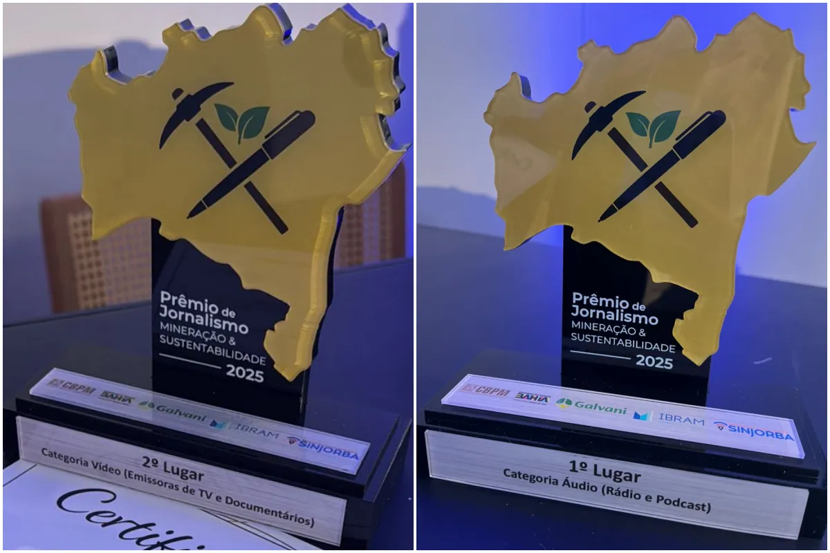 TV Aratu e Antena 1 são escolhidas no Prêmio ‘Mineração e Sustentabilidade’