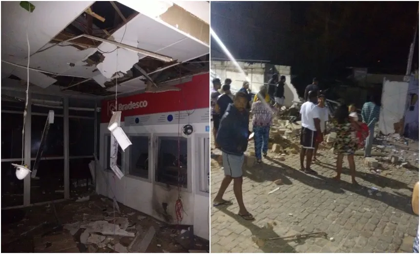 VEJA VÍDEO: Bandidos invadem cidade baiana, fazem reféns e explodem agência bancária