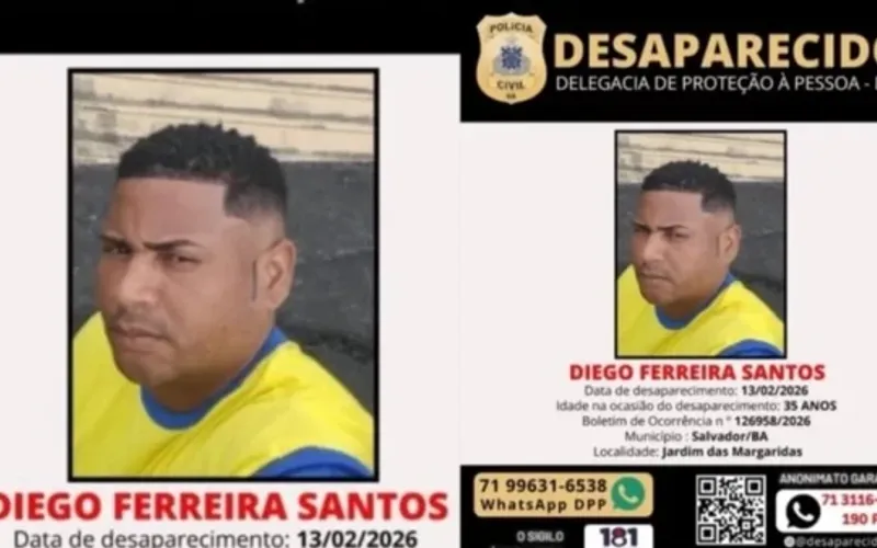 O desaparecimento foi registrado na Delegacia de Prote&ccedil;&atilde;o &agrave; Pessoa (DPP), que &eacute; respons&aacute;vel por investigar casos de pessoas desaparecidas em Salvador/Foto: Reprodu&ccedil;&atilde;o&nbsp;