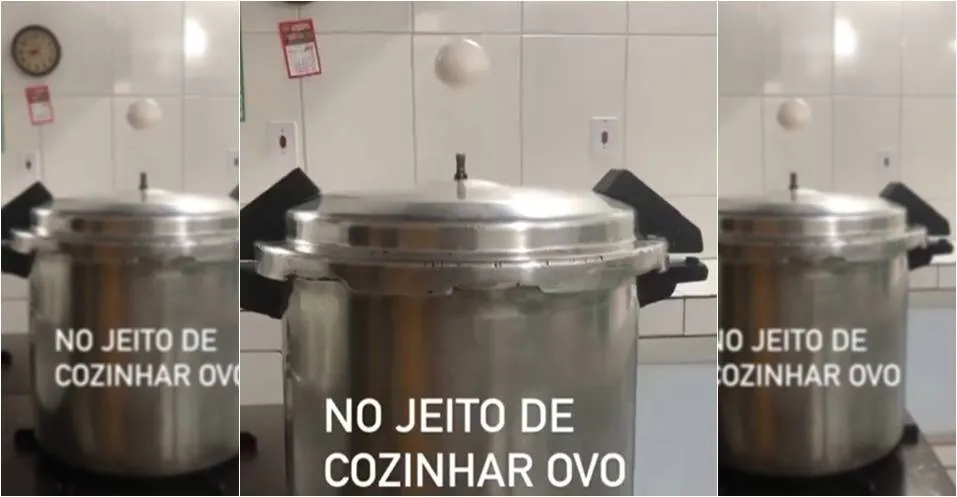 Ovo flutuante? Mulher viraliza ao mostrar nova forma de cozinhar o alimento usando panela de pressão