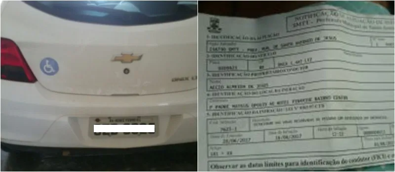 ‘OXE?!’: Homem com deficiência é multado por estacionar em vaga para portadores de necessidades especiais