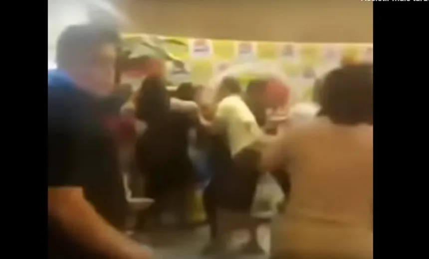 Vídeo: clientes fazem confusão em restaurante por causa de molho e garçom quebra a perna