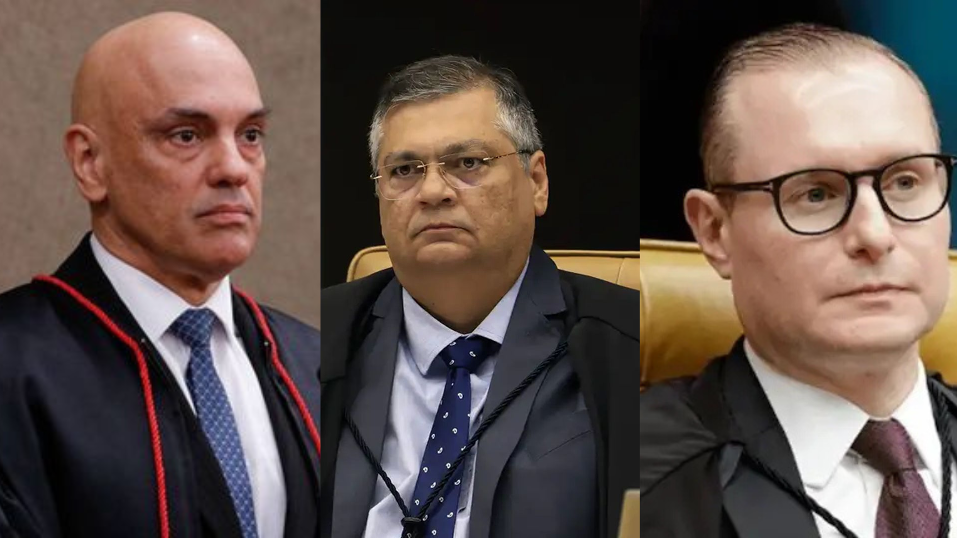 Maioria do STF mantém Moraes, Dino e Zanin para julgamento de Bolsonaro. Foto:  Isac Nóbrega e Redes Sociais