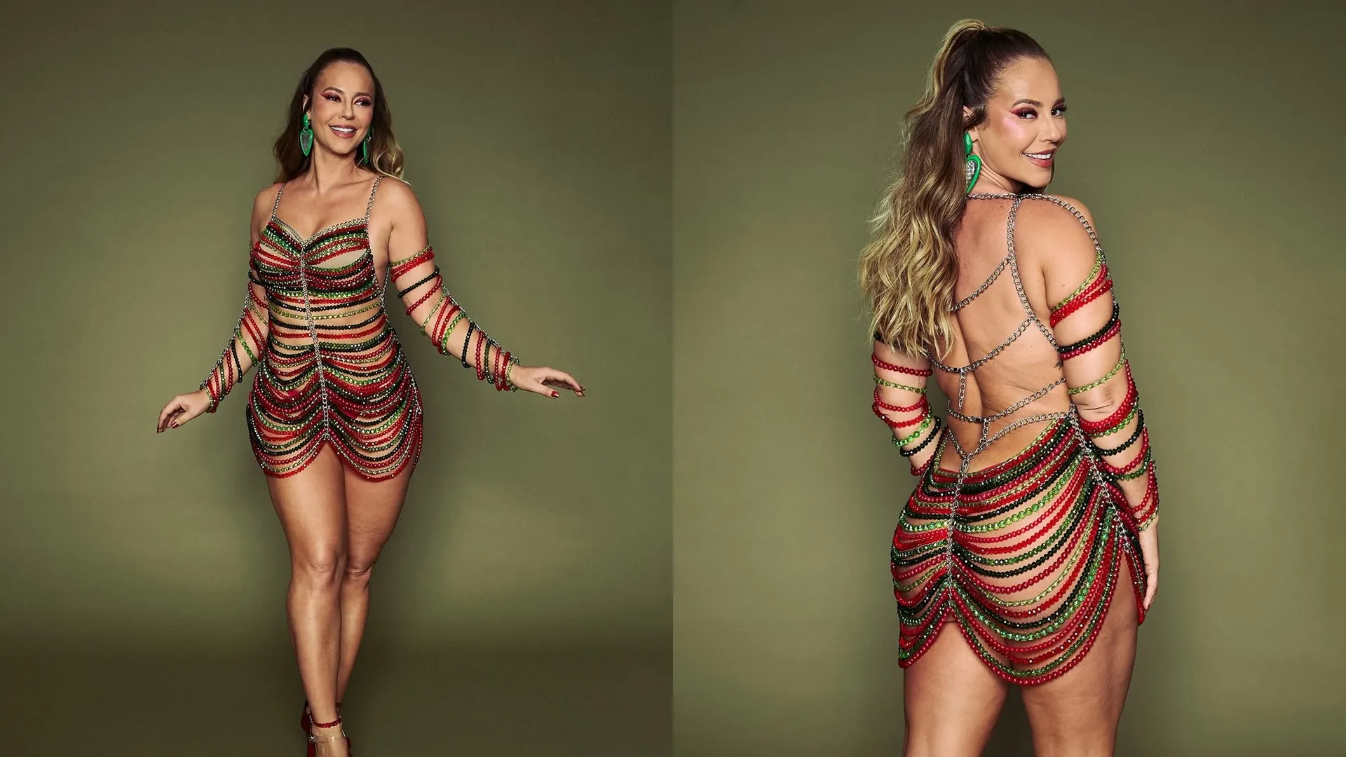 Paola Oliveira é rainha de bateria da Grande Rio. 