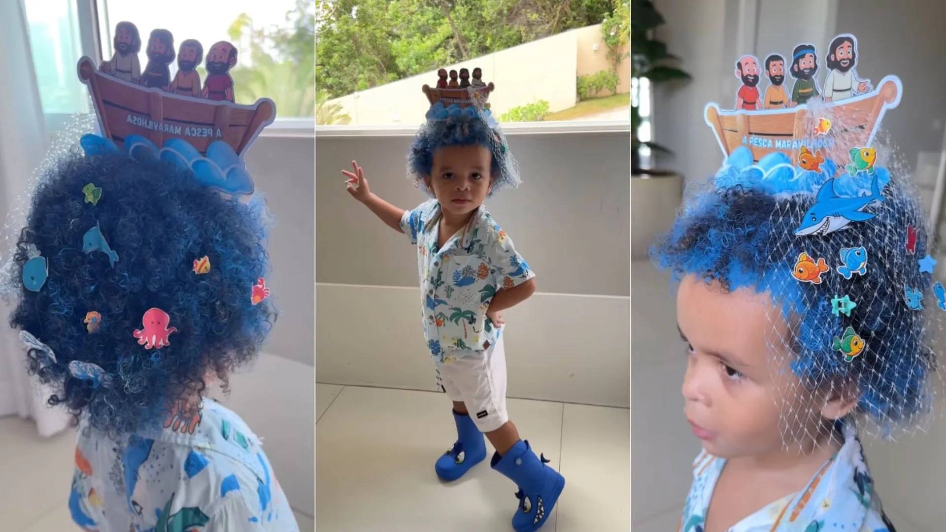 Filho de Matheuzinho do Vitória faz sucesso com 'Cabelo Maluco'; 'Pescaria', diz torcedor