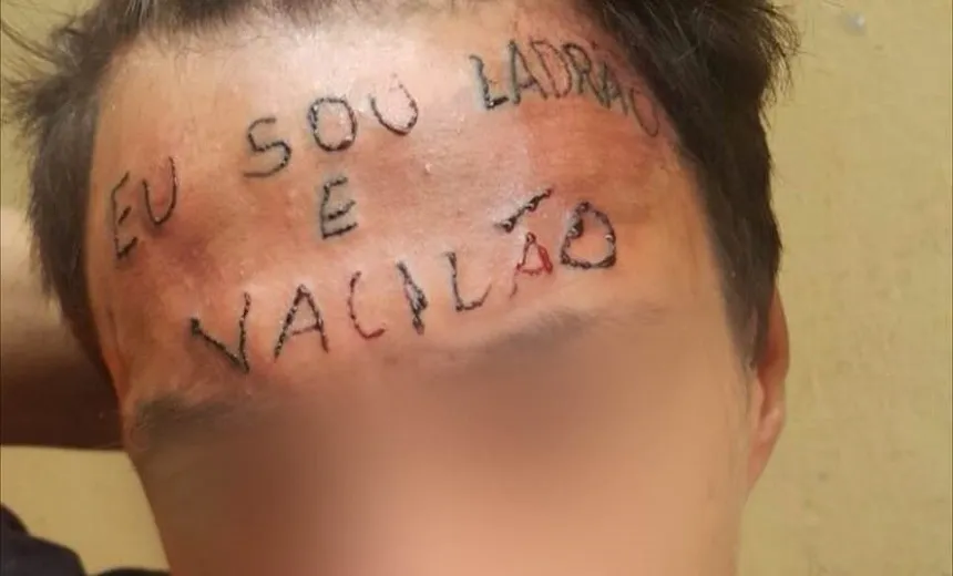 "Ladrão e vacilão": jovem que teve frase tatuada em testa é condenado a 4 anos de prisão