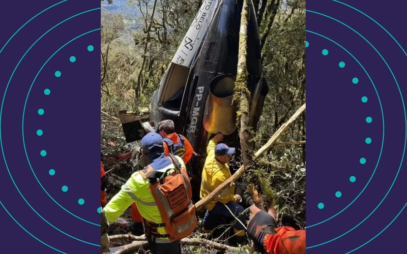 Os corpos foram resgatados após uma operação que envolveu aeronaves, equipes terrestres e equipamentos especializados para localizar as vítimas em uma região de difícil acesso/Foto: Corpo de Bombeiros/SC