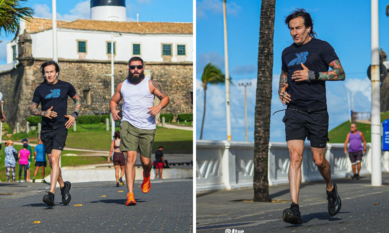 Guitarrista do Guns N’ Roses é flagrado correndo no Farol da Barra.Foto: Danilo Tenório