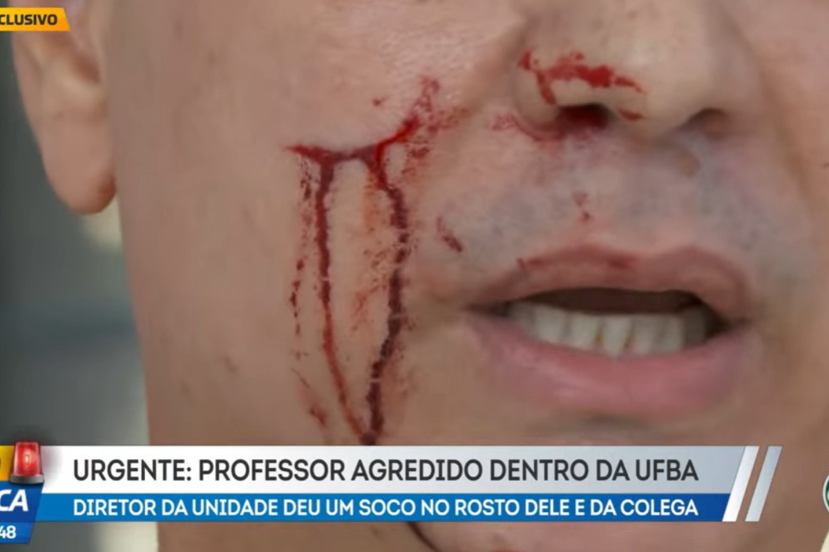 Conflito Entre Professores Termina Em Agress&atilde;o Dentro Da Ufba. | Foto: Reprodu&ccedil;&atilde;o TV Aratu 