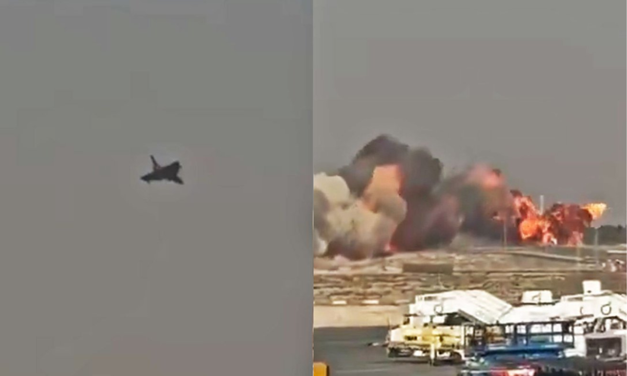 Piloto morre após avião militar cair em show aéreo em Dubai. Foto: Reprodução | X