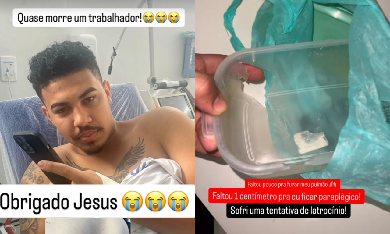Babeiro baleado é salvo por marmita. Foto: Redes sociais | @atilaamorin_