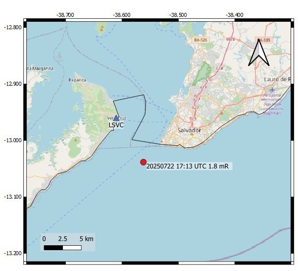 Tremor de terra em Vera Cruz. Foto: Reprodução | LabSis UFRN