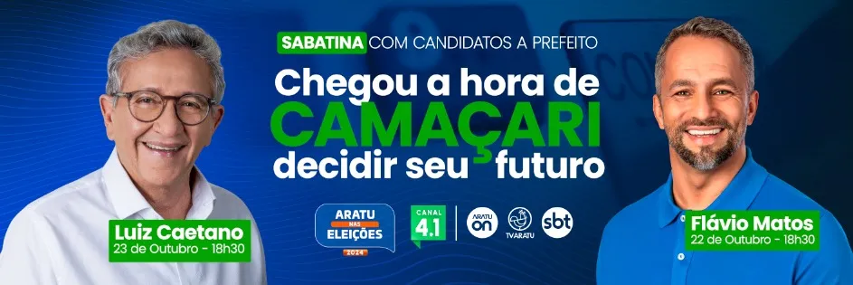 Eleições: TV Aratu fará sabatinas com candidatos a prefeito de Camaçari