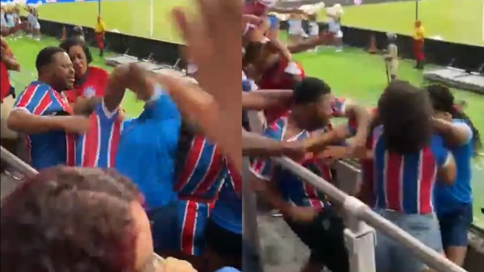 VÍDEO: homem agride duas mulheres durante briga na Fonte Nova em jogo do Bahia
