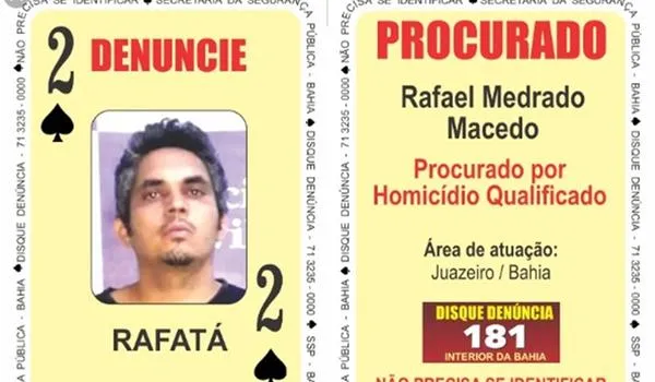 "Dois de Espadas" do Baralho do Crime, "Rafatá" de Juazeiro é preso em hotel no Espírito Santo