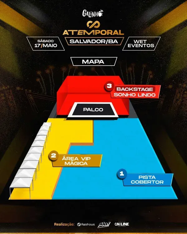 O Galinho-Atemporal tem três setores para o público curtir | Foto: Divulgação