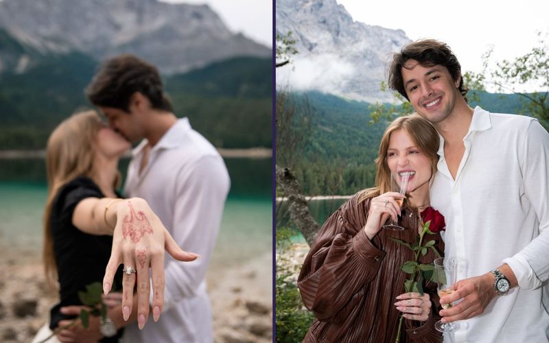 O pedido de casamento aconteceu em um dos cen&aacute;rios naturais mais conhecidos da Baviera, na Alemanha/Foto: Redes Sociais&nbsp;