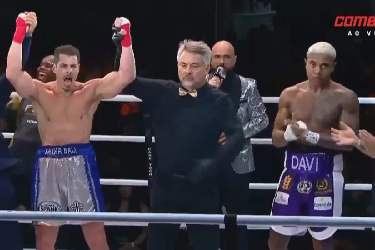 Davi Brito estreava como lutador profissional, mas experi&ecirc;ncia no ringue n&atilde;o foi suficiente para vencer Sacha Bali/