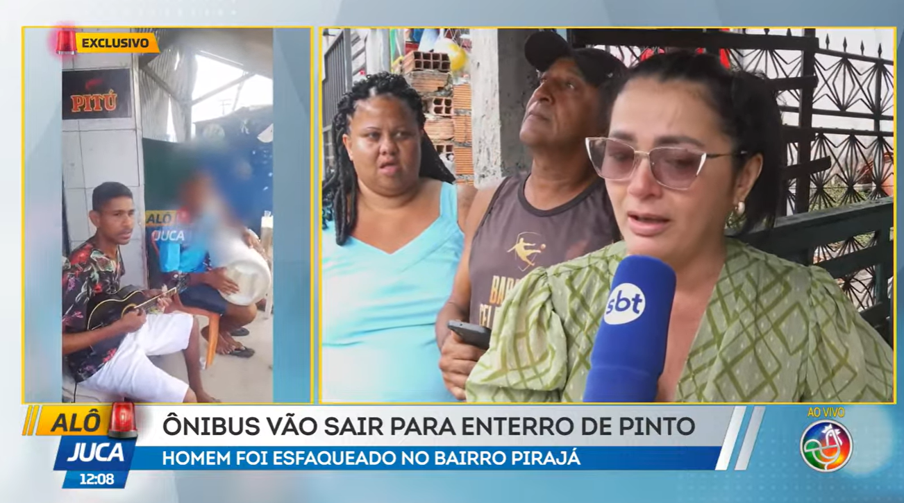 Homem esfaqueado em Piraj&aacute; morre; vizinhos apontam namorada como suspeita. Foto: Reprodu&ccedil;&atilde;o TV Aratu 