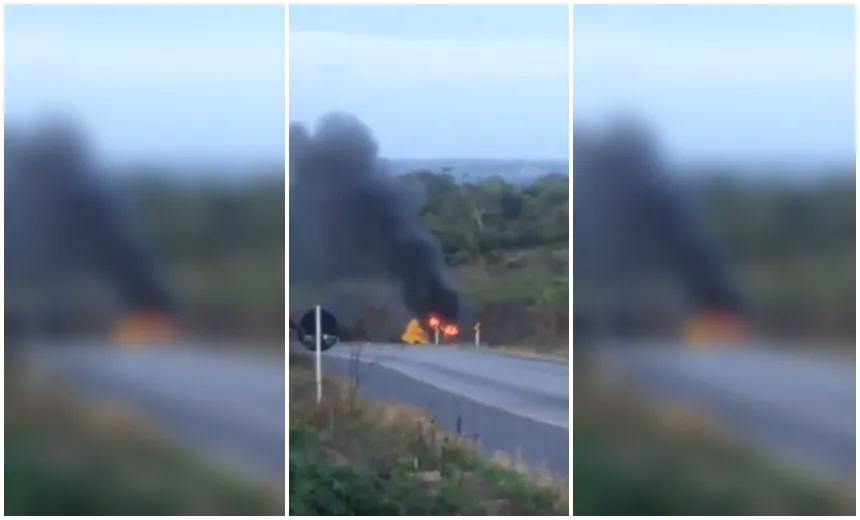 URGENTE: Carro-forte é interceptado e explodido na BR-110, no interior da Bahia