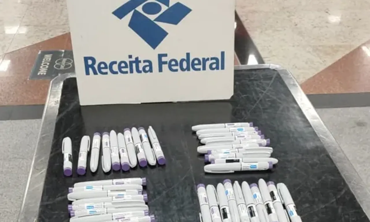 Canetas de Mounjaro são usadas no tratamento de diabetes. Foto: Receita Federal
