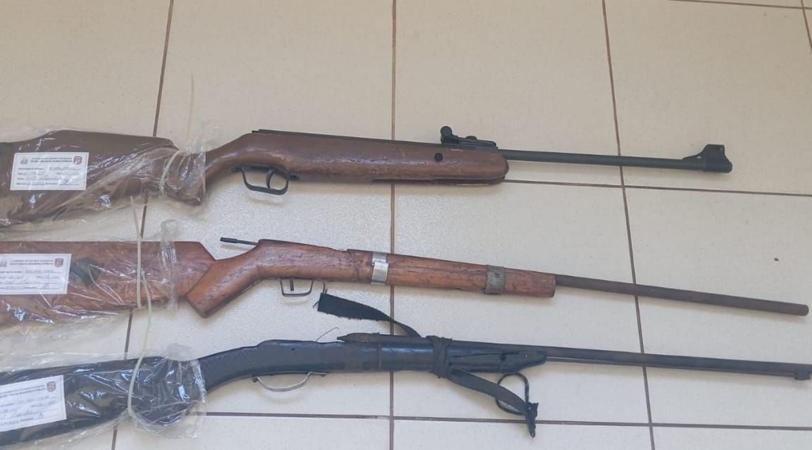 Armas apreendidas na Operação Força Total. Foto: PMBA