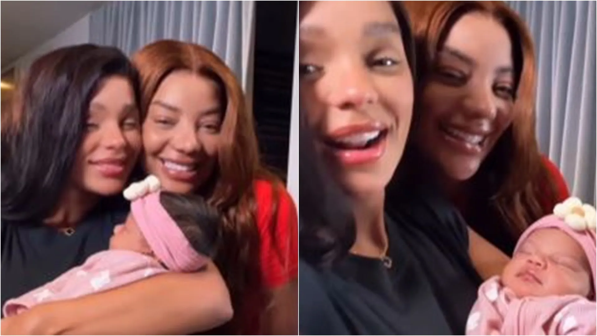Ludmilla e Bruna Gonçalves mostram o rosto da filha pela primeira vez