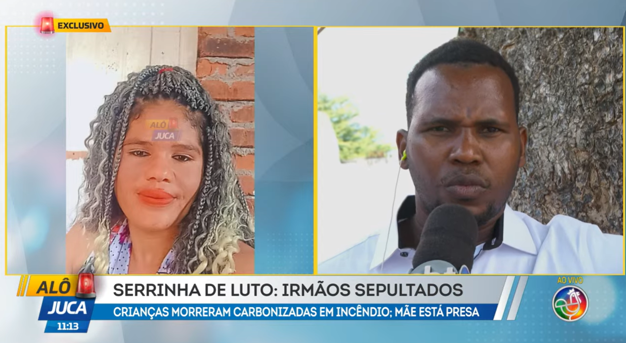 Pai De Crian&ccedil;as Mortas Em Inc&ecirc;ndio Em Serrinha, Diz Perdoar a M&atilde;e Que Teria Deixando as Crian&ccedil;as Sozinhas. | Foto: Reprodu&ccedil;&atilde;o TV Aratu