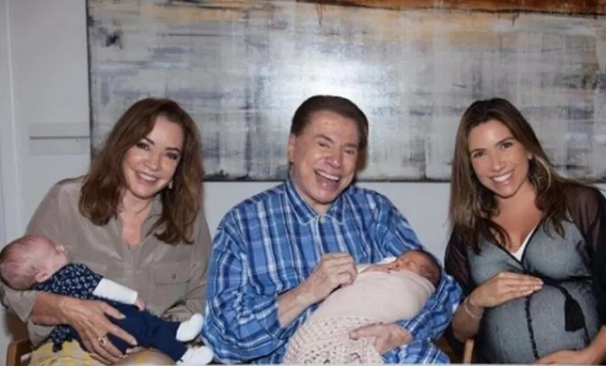 ‘BABANDO’: Silvio Santos e esposa curtem domingo com netos recém-nascidos