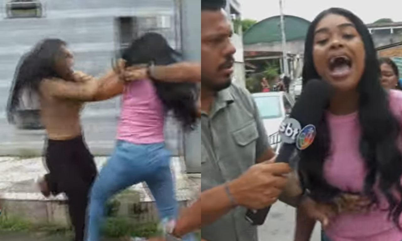 Varoa briga ao vivo com blogueira após ofensa: 'Desrespeitou minha mãe'.Foto: TV Aratu