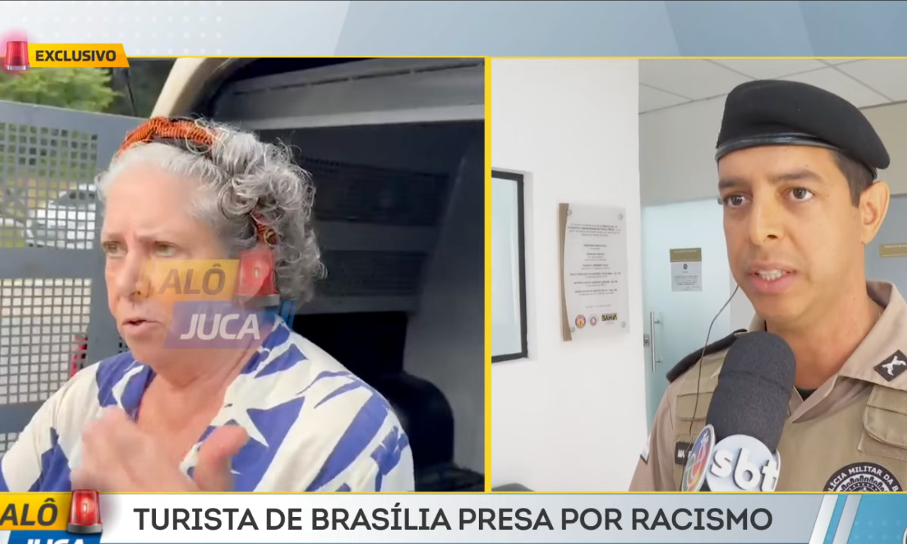 Idosa presa por racismo em Salvador cometeu crime contra PM, diz major.Foto: TV Aratu