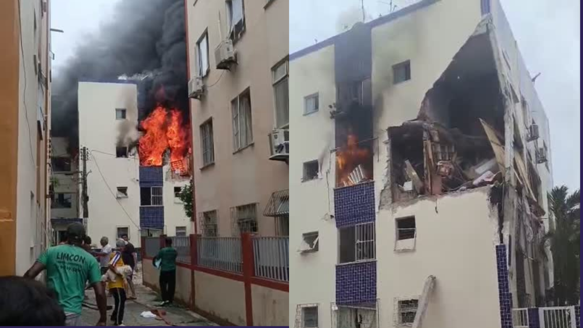 De acordo com informa&ccedil;&otilde;es de vizinhos, uma lasanha esquecida no forno pode ter sido a causa do inc&ecirc;ndio no Stiep, nesta sexta-feira. Foto: TV Aratu