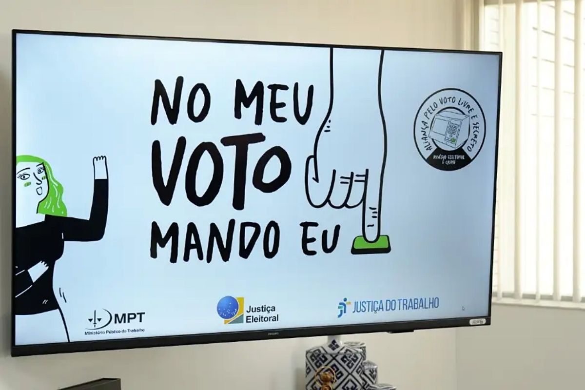 Neste ano de elei&ccedil;&otilde;es, o Minist&eacute;rio P&uacute;blico do Trabalho iniciou uma campanha de conscientiza&ccedil;&atilde;o sobre o que &eacute; e como denunciar o crime de ass&eacute;dio eleitoral no trabalho. Foto: TRE-BA