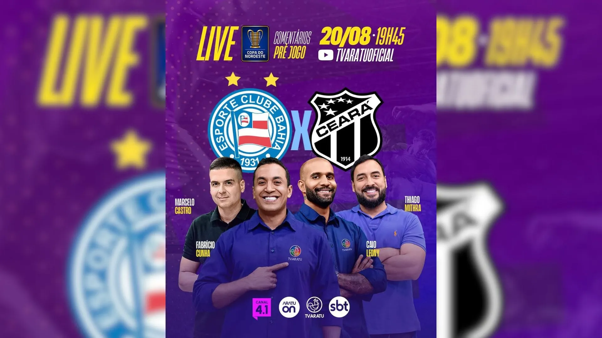 Bahia x Ceará: Marcelo Castro participa de live pré-jogo; assista aqui