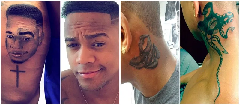 AUTOESTIMA: Léo Santana tatua imagem do próprio rosto no braço